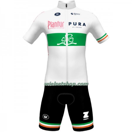 Fietskleding (Fietsshirt + Korte Koersbroek) 2022 Plantur Pura Ierse Kampioenschap - Wit Groen